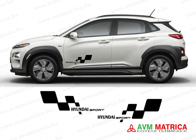 Hyundai sport kockás zászlóval matrica