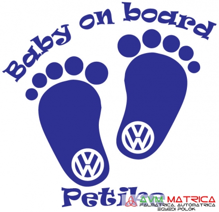 Volkswagen baby on board lábnyom autómatrica Volkswagen baby on board lábnyom autómatrica