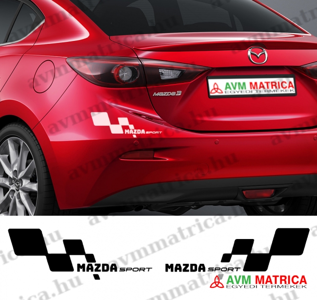 Mazda sport kockás zászlóval matrica Mazda sport kockás zászlóval matrica