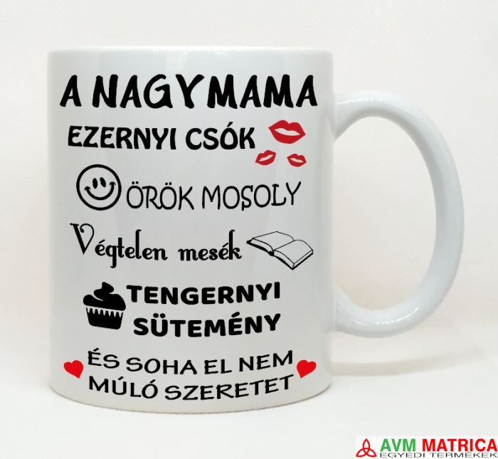 A nagymama ezernyi csók bögre