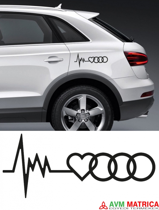 Audi ekg szív matrica
