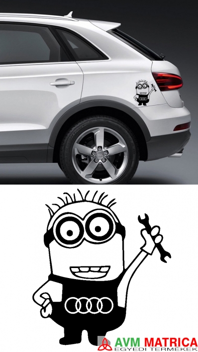 Audi szerelő minion matrica