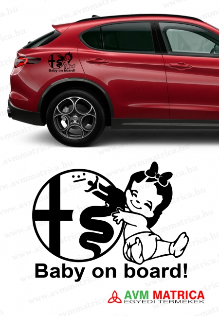 Alfa romeo kígyó ölelős baby on board autómatrica - lány