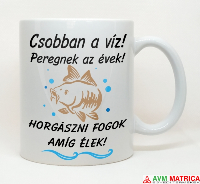 Csobban a víz - horgász bögre