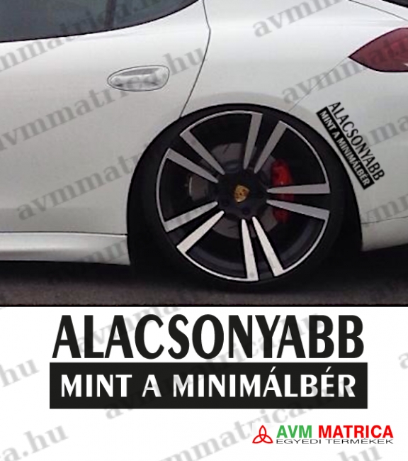 Alacsonyabb mint a minimálbér matrica