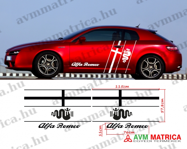 Alfa Romeo oldalminta matrica Alfa Romeo oldalminta matrica