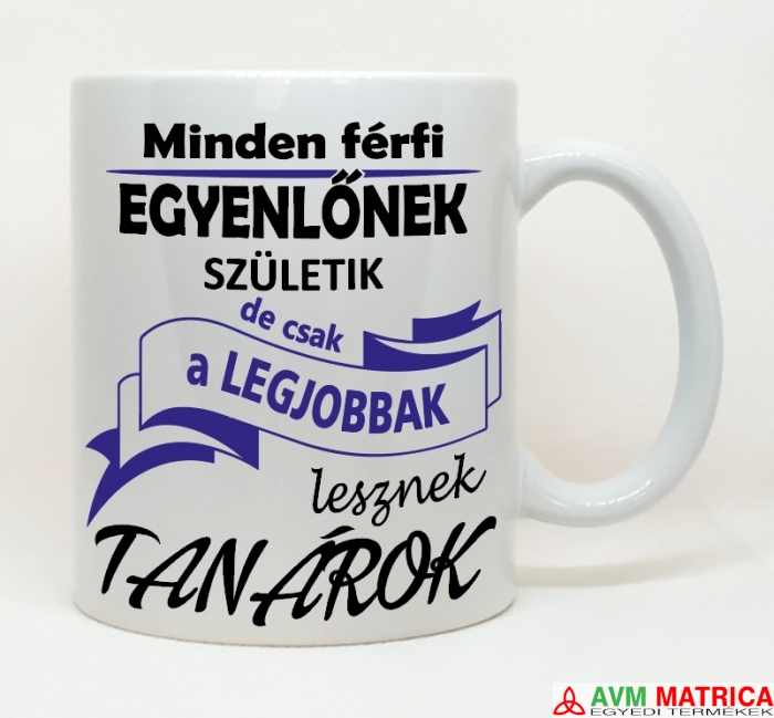 Minden férfi egyenlőnek születik - tanárok bögre