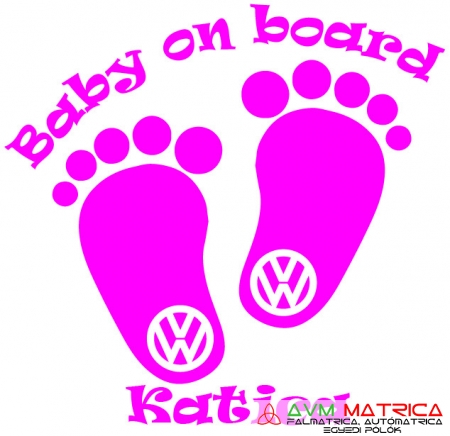 Volkswagen baby on board lábnyom autómatrica Volkswagen baby on board lábnyom autómatrica