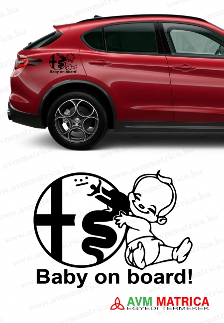 Alfa romeo kígyó ölelős baby on board autómatrica - fiú