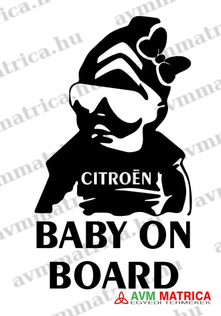 Citroen baby on board 2 matrica - csajos