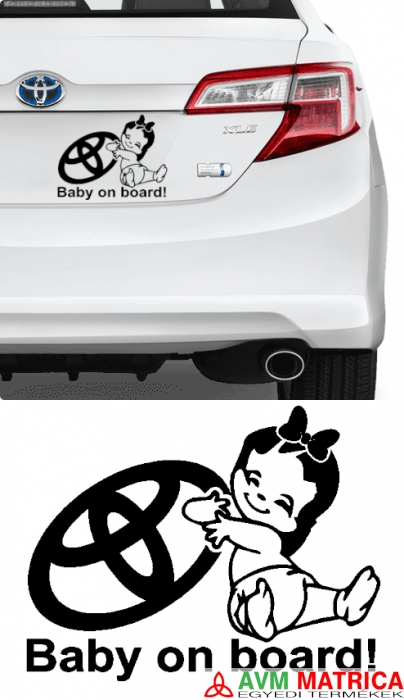 Toyota baby on board - kislányos autómatrica