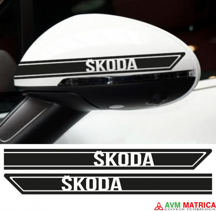 Skoda visszapillantó dekorcsík 6 matrica Skoda visszapillantó dekorcsík 6 matrica