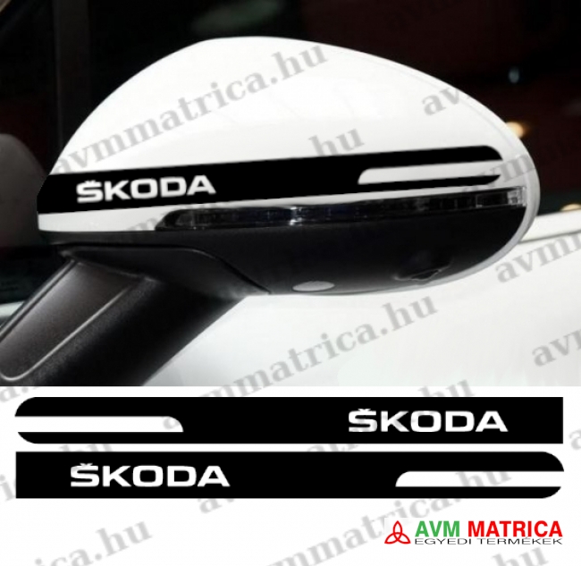 Skoda visszapillantó dekorcsík 4 matrica