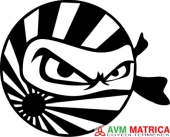 Japán ninja zászló autómatrica
