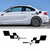 BMW sport kockás zászlóval matrica