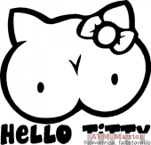 Hello titty autó matrica